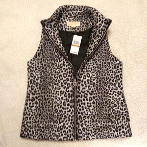 NWT Michael Kors Leopard Print Puffer Vest